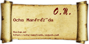 Ochs Manfréda névjegykártya